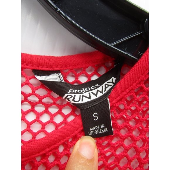 Project Runway Dress Small Shift Pullover Mesh Ruffle Cocktails Party* - Picture 10 of 12